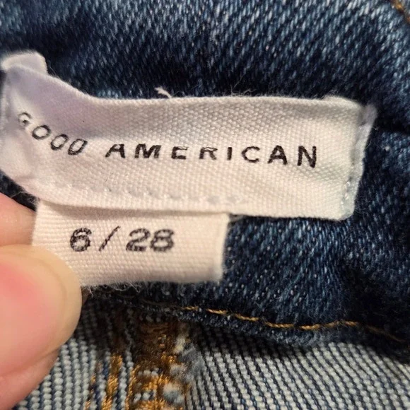 Good American Always Fits Classic Straight Leg Jeans Women Blue Wash Size 6 28 - Picture 7 of 8